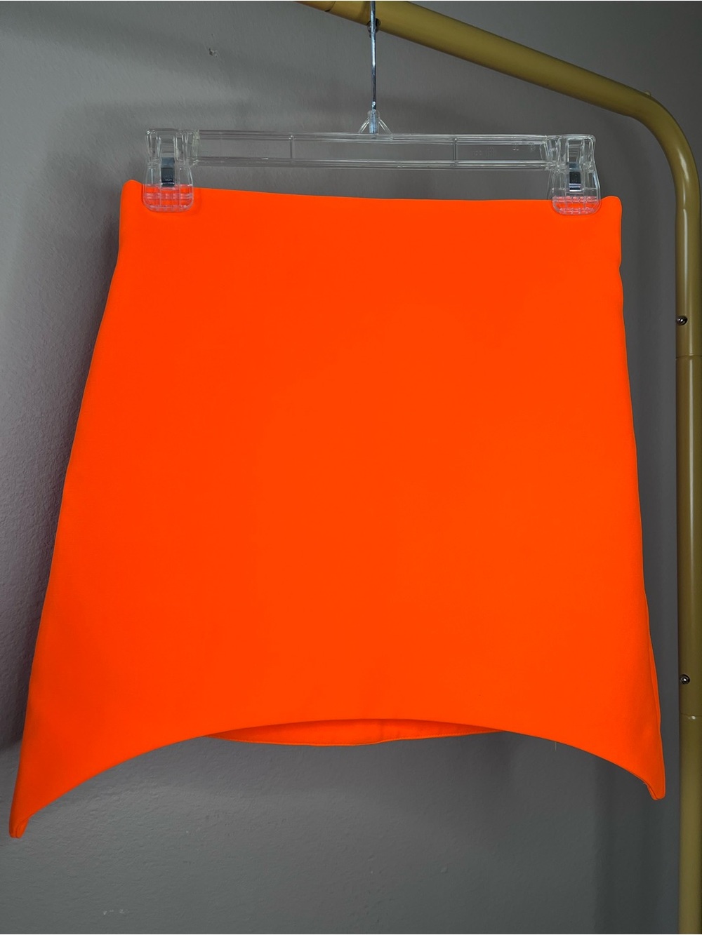 Zara Bright Neon Orange Mini Skirt sz XS
